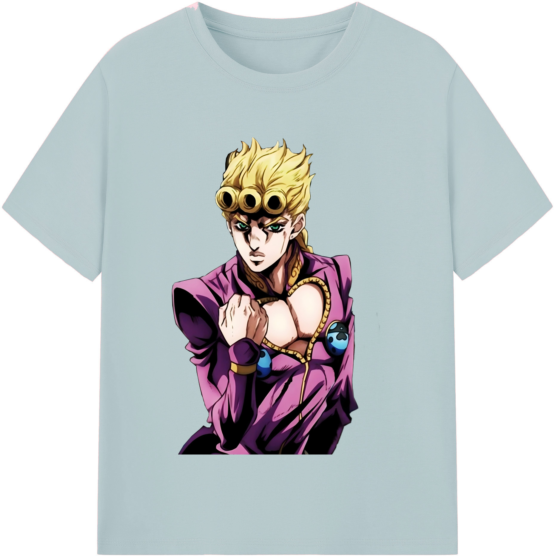 （画像用） ジョジョの奇妙な冒険 ジョルノ?ジョバァーナ JoJo's Bizarre Adventure Giorno Giovanna 綿100％半袖Tシャツ（フロントプリント）